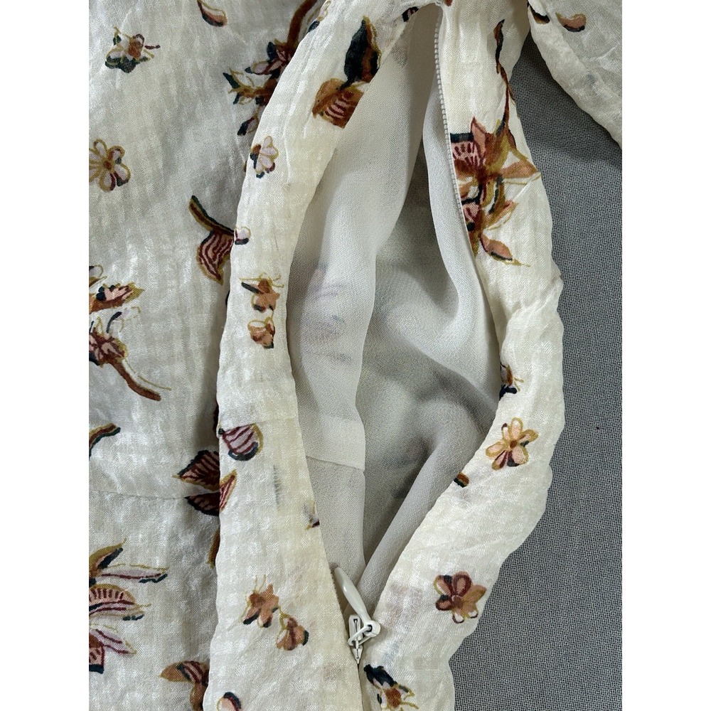 Madewell Silk Ruched Front Vneck Women's 0 Floral Bohemian - Picture 6 of 9